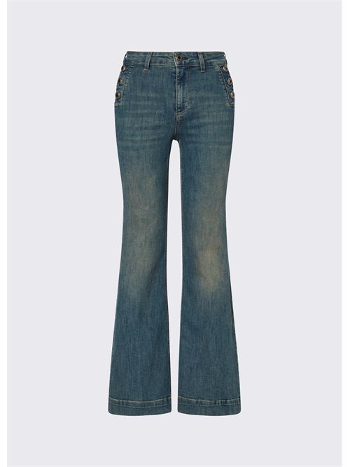 Jeans a zampa con bottoni gioiello LIU JO | UF6093D0328/79137